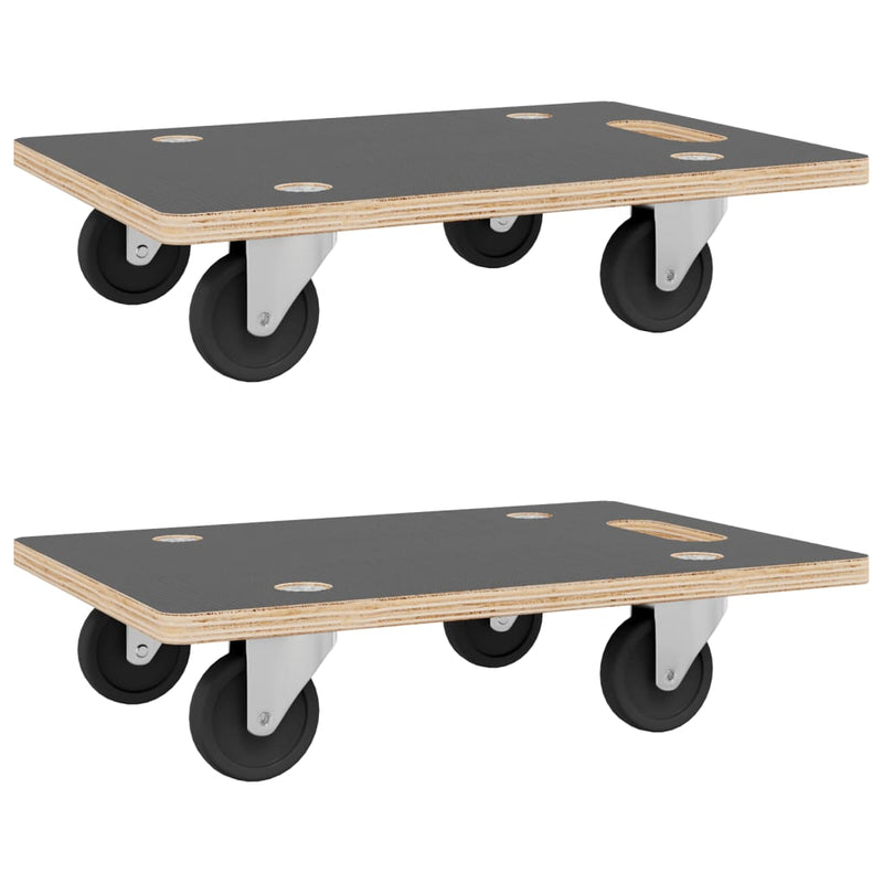 vidaXL Transport Trolleys 2 pcs Rectangular 60x40x11.5 cm 250 kg