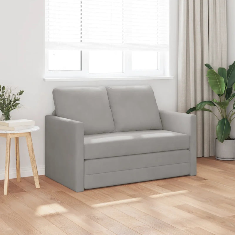 Floor Sofa Bed 2-in-1 Light Grey 122x204x55 cm Velvet