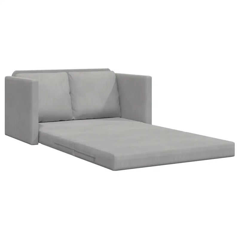 Floor Sofa Bed 2-in-1 Light Grey 122x204x55 cm Velvet