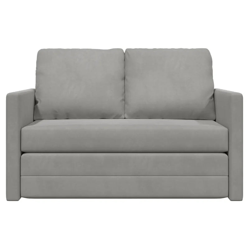Floor Sofa Bed 2-in-1 Light Grey 122x204x55 cm Velvet