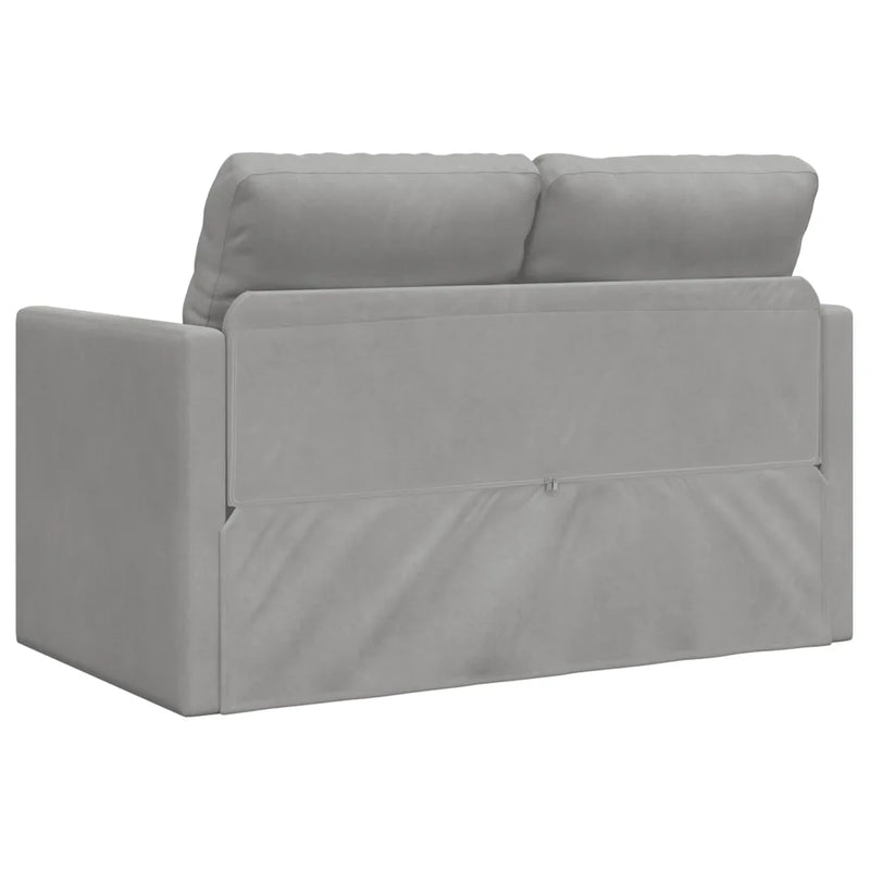 Floor Sofa Bed 2-in-1 Light Grey 122x204x55 cm Velvet