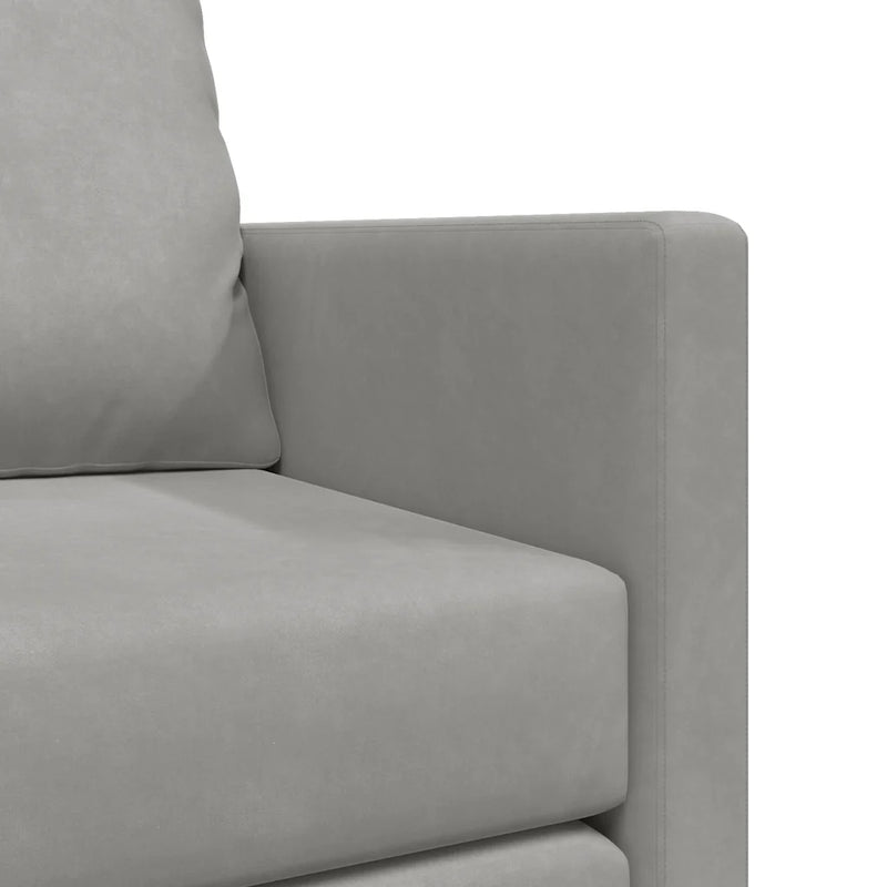 Floor Sofa Bed 2-in-1 Light Grey 122x204x55 cm Velvet