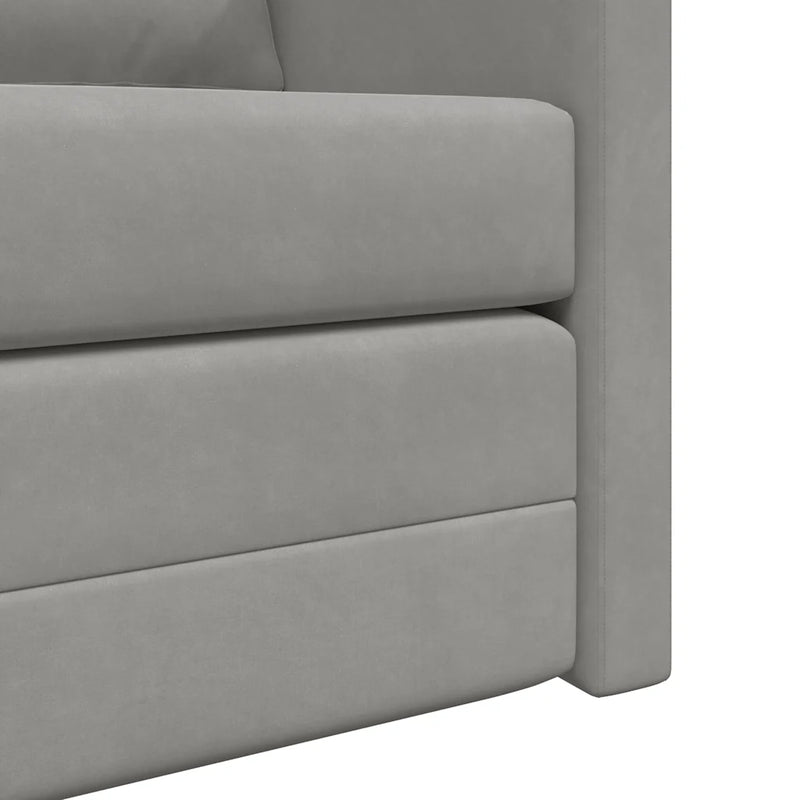 Floor Sofa Bed 2-in-1 Light Grey 122x204x55 cm Velvet