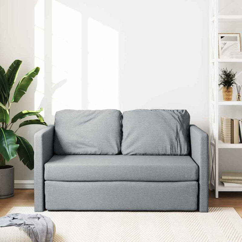 vidaXL Floor Sofa Bed 2-in-1 Light Grey 112x174x55 cm Fabric