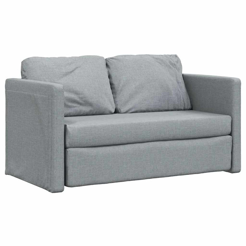 vidaXL Floor Sofa Bed 2-in-1 Light Grey 112x174x55 cm Fabric