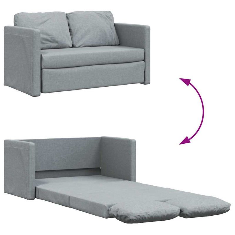 vidaXL Floor Sofa Bed 2-in-1 Light Grey 112x174x55 cm Fabric