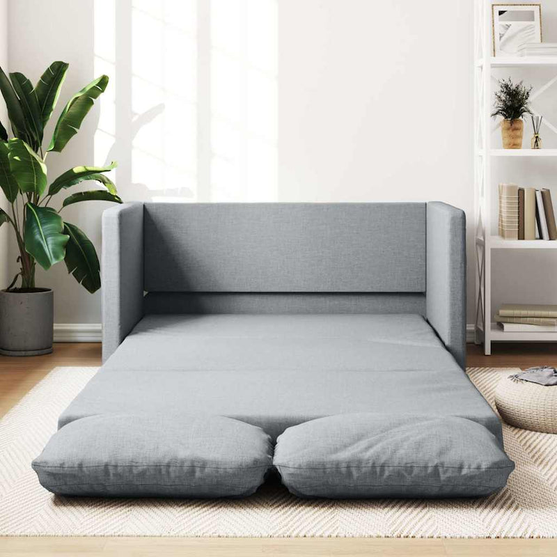 vidaXL Floor Sofa Bed 2-in-1 Light Grey 112x174x55 cm Fabric