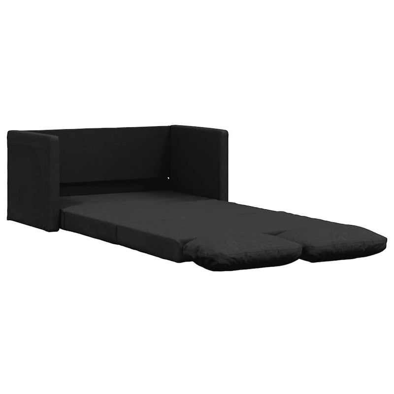 vidaXL Floor Sofa Bed 2-in-1 Black 112x174x55 cm Fabric
