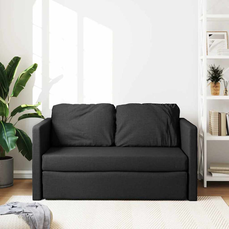 vidaXL Floor Sofa Bed 2-in-1 Black 112x174x55 cm Fabric