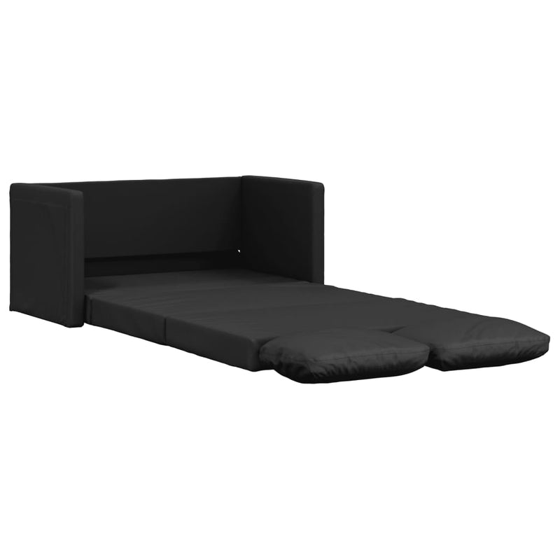 vidaXL Floor Sofa Bed 2-in-1 Black 112x174x55 cm Faux Leather
