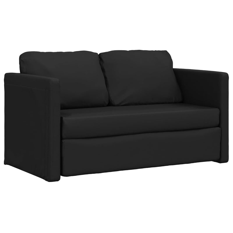 vidaXL Floor Sofa Bed 2-in-1 Black 112x174x55 cm Faux Leather