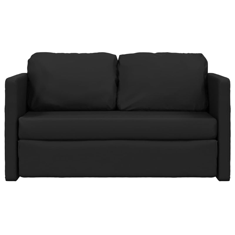 vidaXL Floor Sofa Bed 2-in-1 Black 112x174x55 cm Faux Leather
