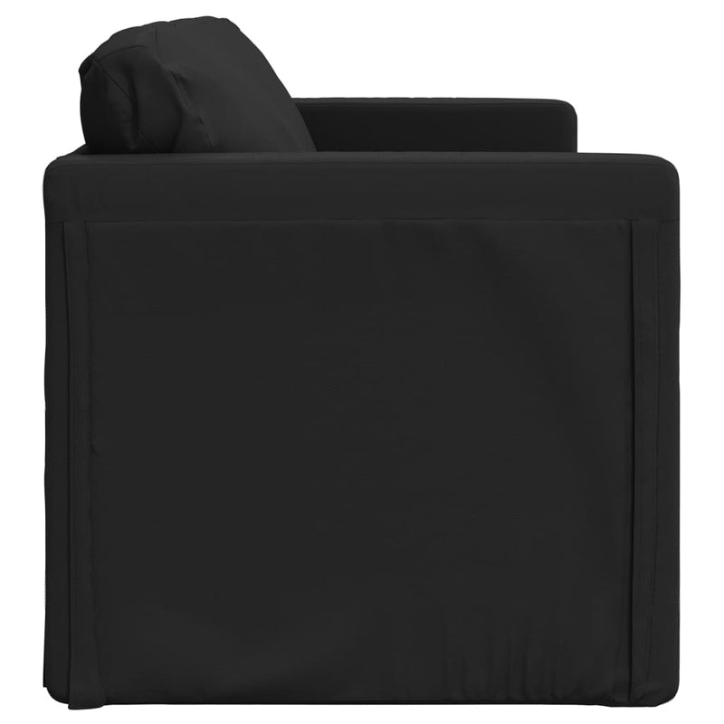 vidaXL Floor Sofa Bed 2-in-1 Black 112x174x55 cm Faux Leather