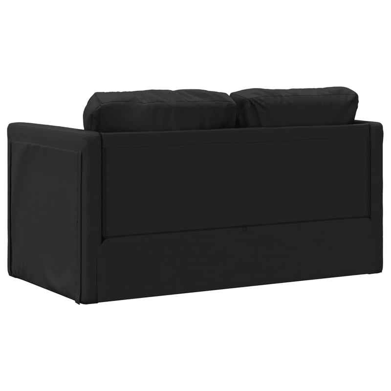 vidaXL Floor Sofa Bed 2-in-1 Black 112x174x55 cm Faux Leather