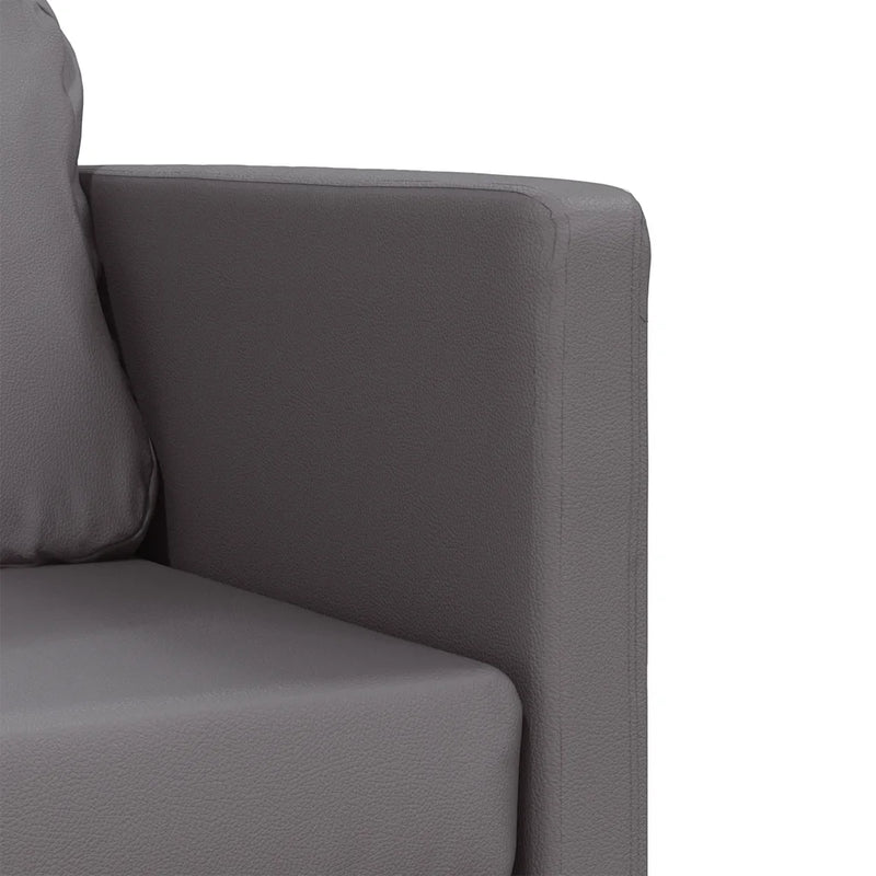 Floor Sofa Bed 2-in-1 Grey 112x174x55 cm Faux Leather