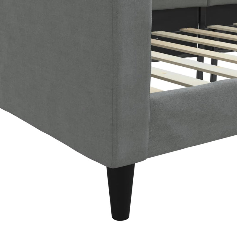 vidaXL Day Bed without Mattress Dark Grey 90x190 cm Fabric