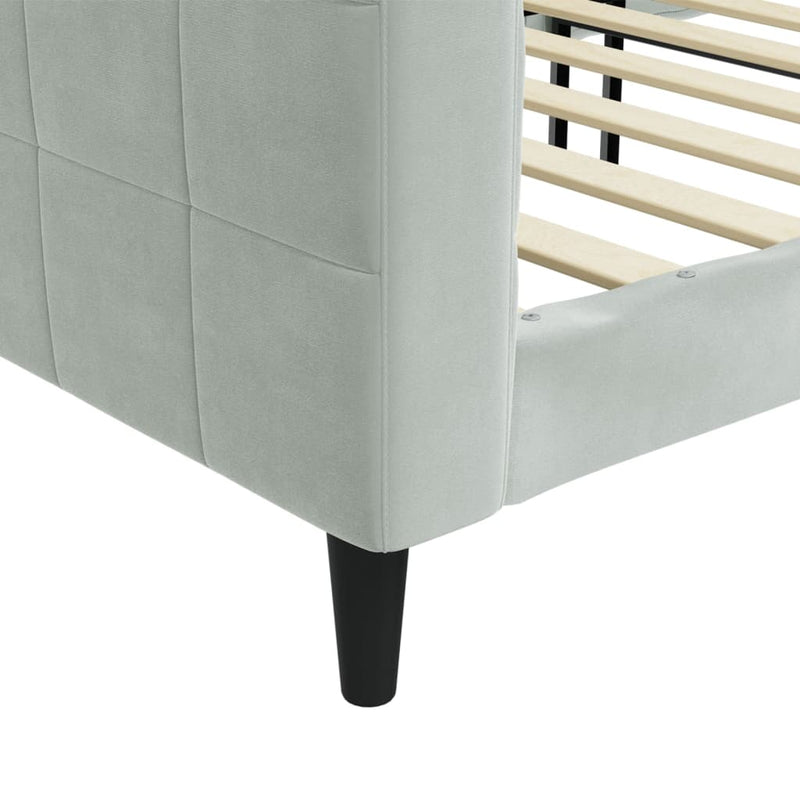 vidaXL Day Bed without Mattress Light Grey 90x190 cm Velvet