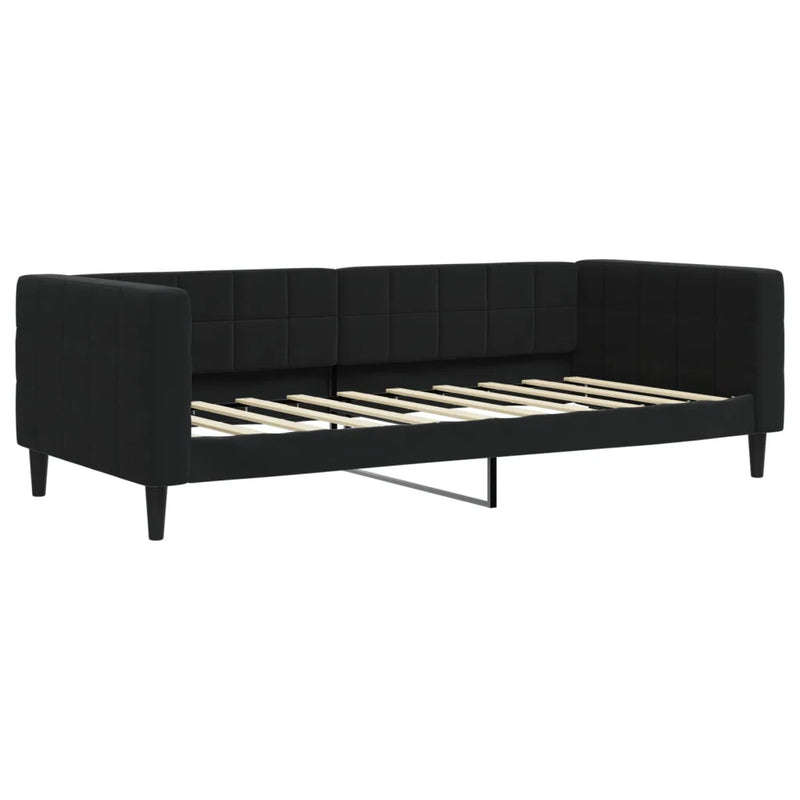 Day Bed without Mattress Black 90x190 cm Velvet