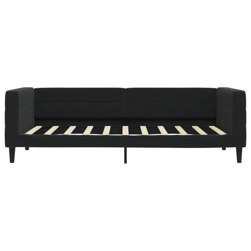 Day Bed without Mattress Black 90x190 cm Velvet