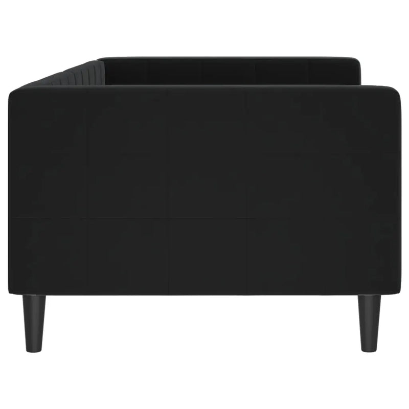 Day Bed without Mattress Black 90x190 cm Velvet