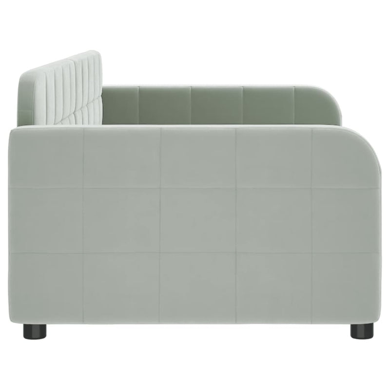 vidaXL Day Bed without Mattress Light Grey 90x190 cm Velvet