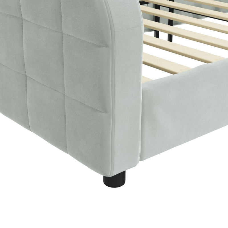 vidaXL Day Bed without Mattress Light Grey 90x190 cm Velvet