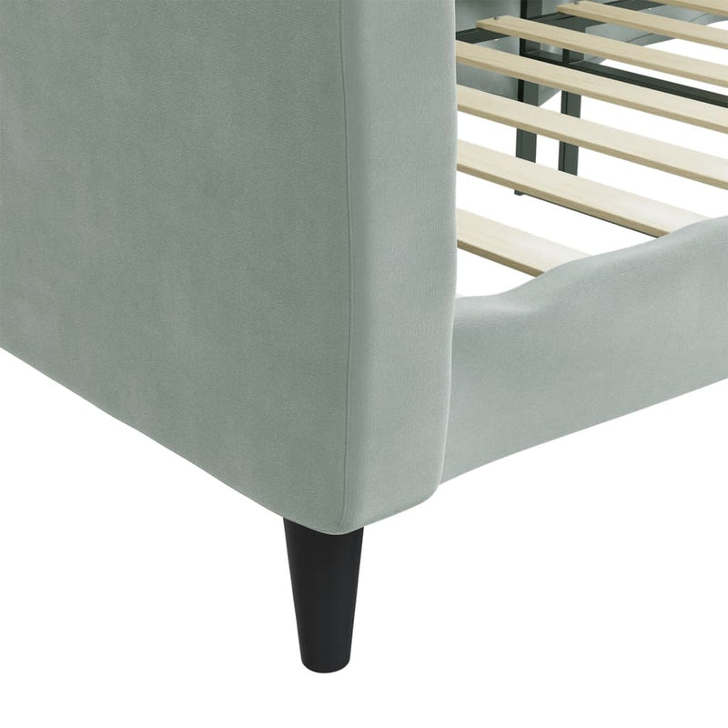 vidaXL Day Bed without Mattress Light Grey 90x190 cm Velvet