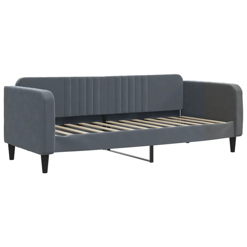 Day Bed without Mattress Dark Grey 90x190 cm Velvet