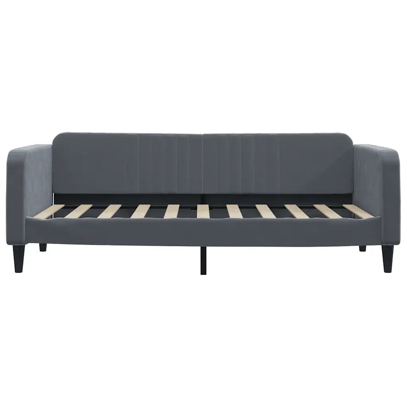 Day Bed without Mattress Dark Grey 90x190 cm Velvet