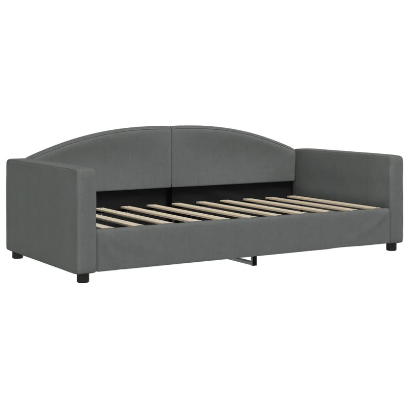 Day Bed without Mattress Dark Grey 90x190 cm Fabric