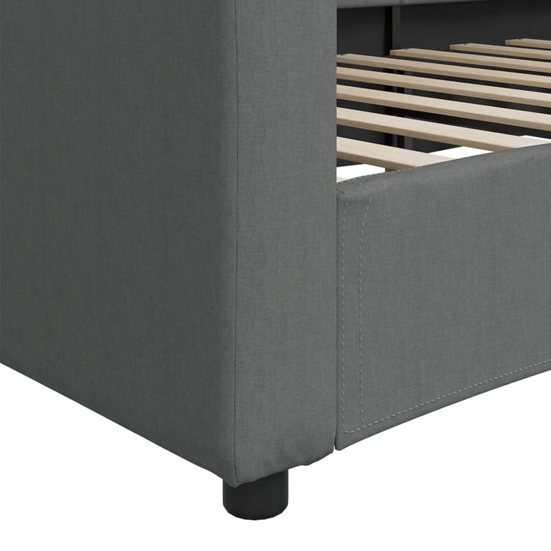 vidaXL Day Bed without Mattress Dark Grey 90x190 cm Fabric