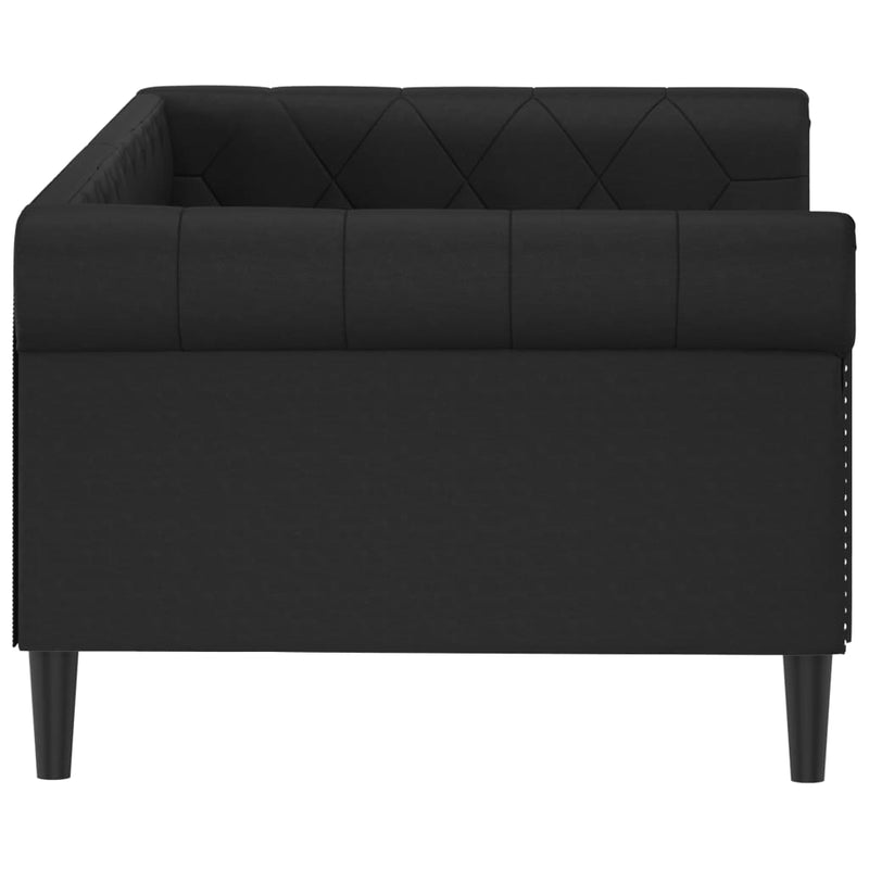 vidaXL Day Bed without Mattress Black 90x190 cm Faux Leather