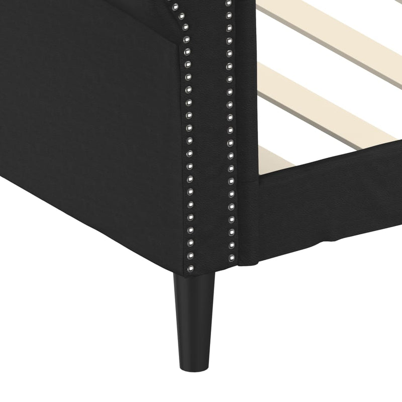 vidaXL Day Bed without Mattress Black 90x190 cm Faux Leather