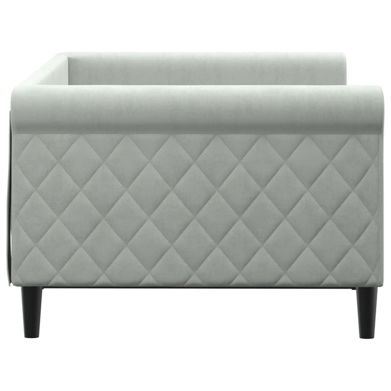 vidaXL Day Bed without Mattress Light Grey 90x190 cm Velvet