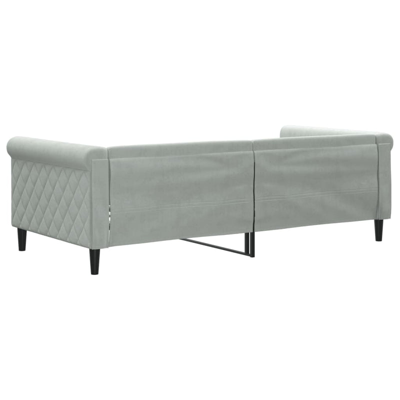 vidaXL Day Bed without Mattress Light Grey 90x190 cm Velvet