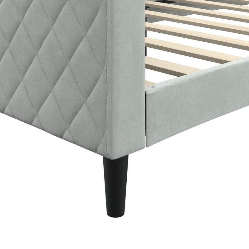 vidaXL Day Bed without Mattress Light Grey 90x190 cm Velvet