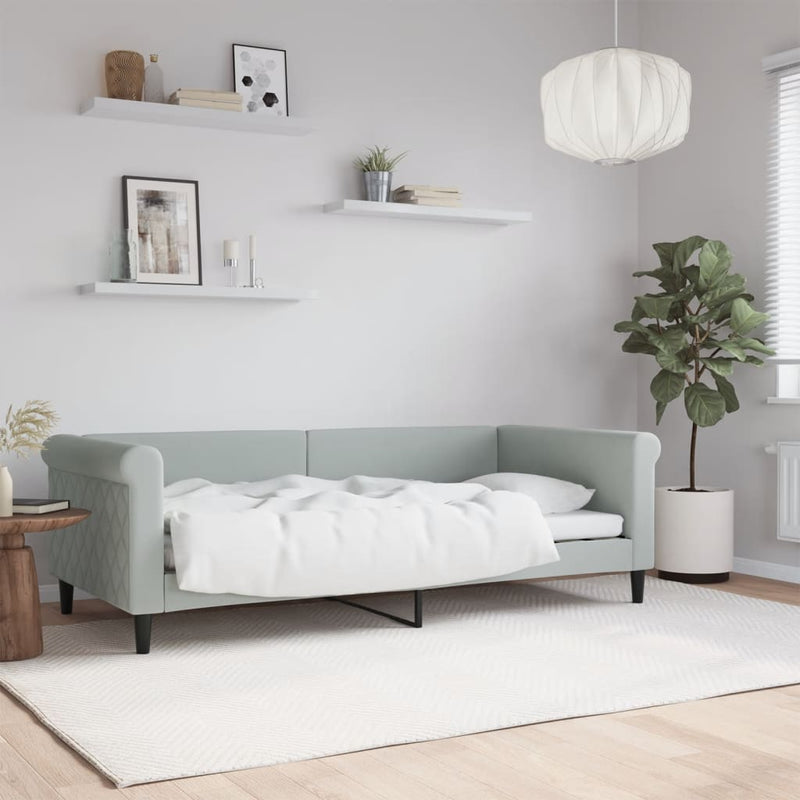 vidaXL Day Bed without Mattress Light Grey 90x190 cm Velvet