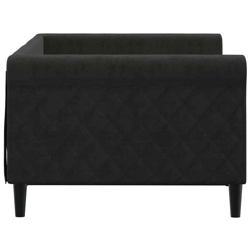 vidaXL Day Bed without Mattress Black 90x190 cm Velvet
