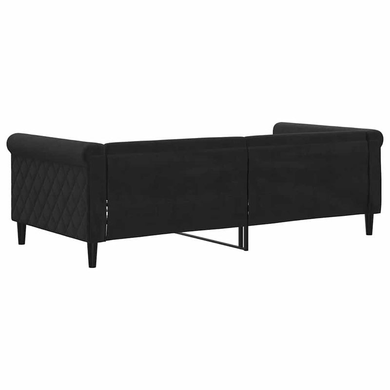 vidaXL Day Bed without Mattress Black 90x190 cm Velvet