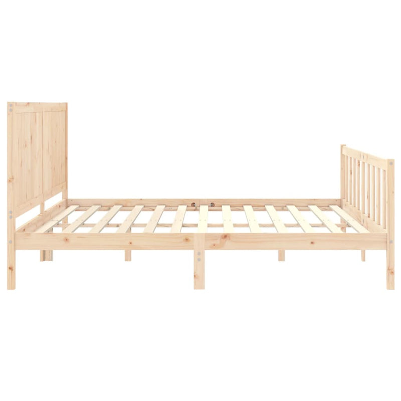 Bed Frame with Headboard 183x203 cm King Solid Wood