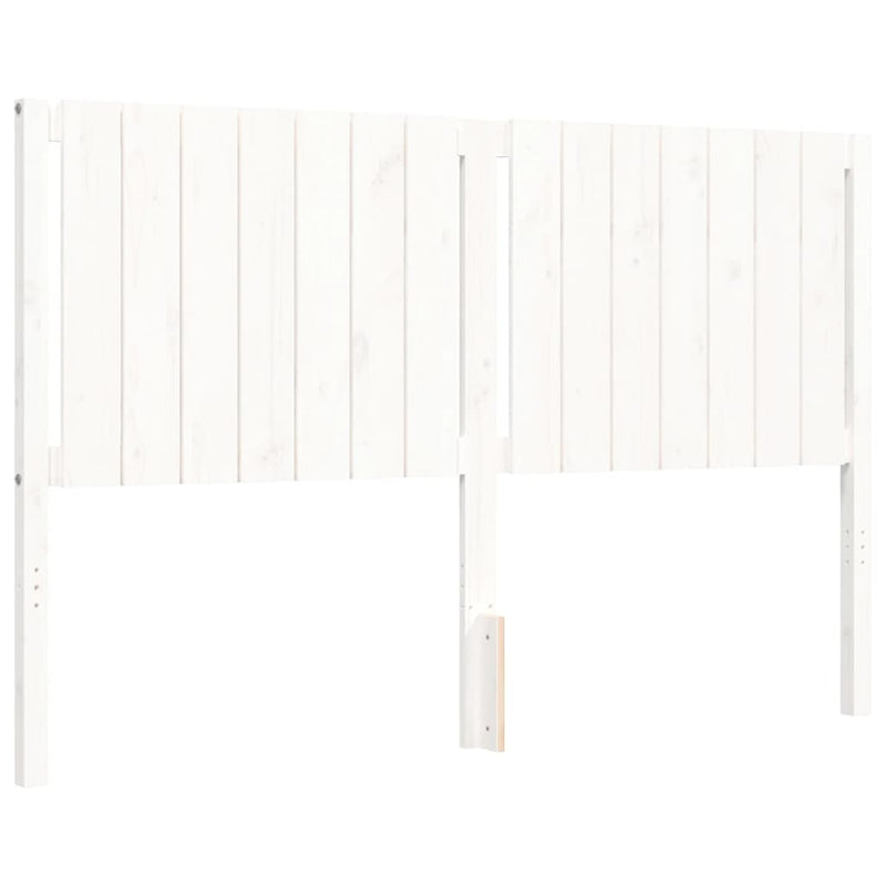 Bed Frame with Headboard White 153x203 cm Queen Solid Wood