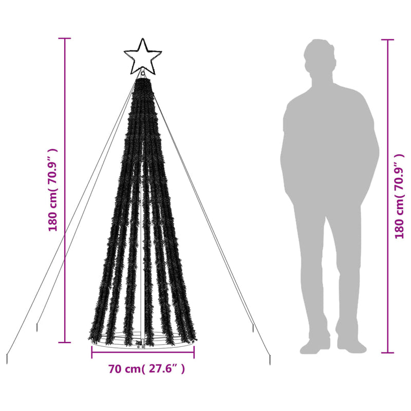 vidaXL LED Christmas Tree 275 LEDs Cold White 180 cm