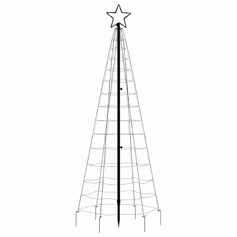 vidaXL LED Christmas Tree with Spikes 220 LEDs Warm White 180 cm