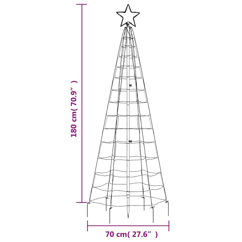 vidaXL LED Christmas Tree with Spikes 220 LEDs Warm White 180 cm