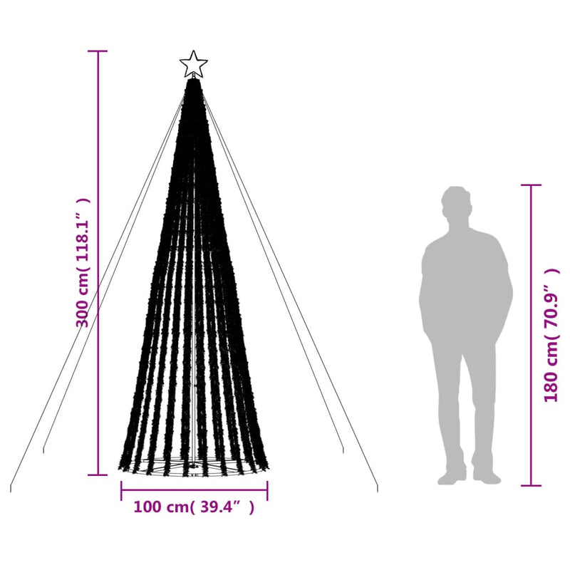vidaXL LED Christmas Tree 688 LEDs Cold White 300 cm
