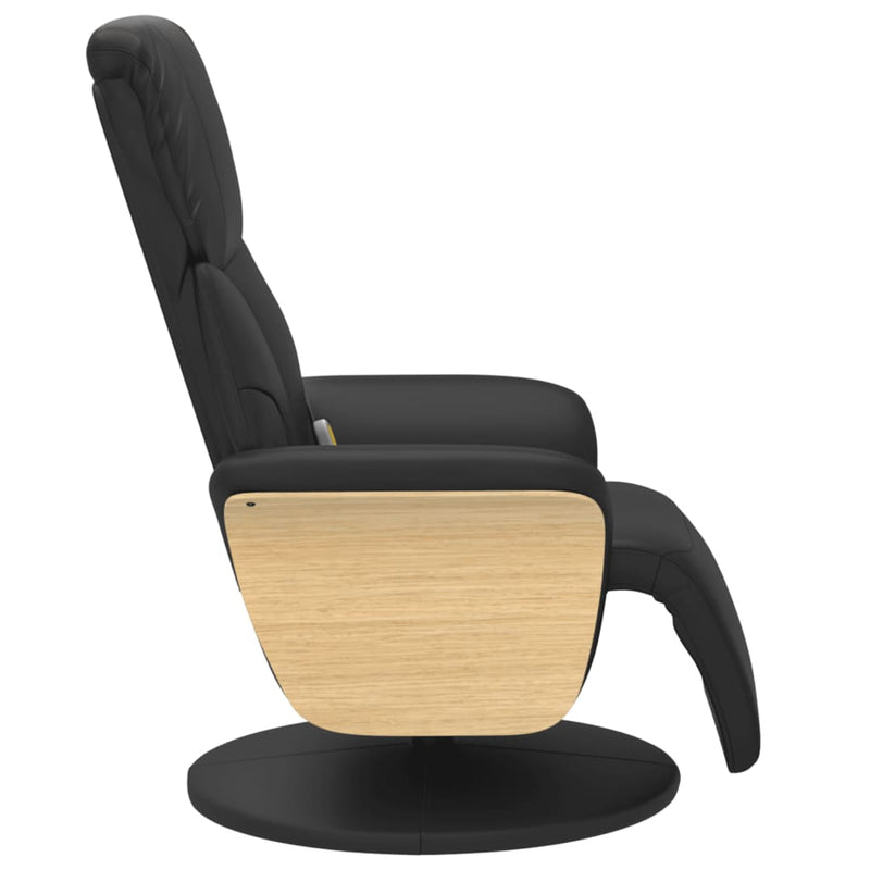 Massage Recliner Chair with Footrest Black Faux Leather