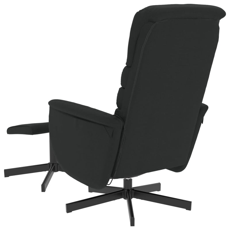 vidaXL Massage Recliner Chair with Footstool Black Faux Leather