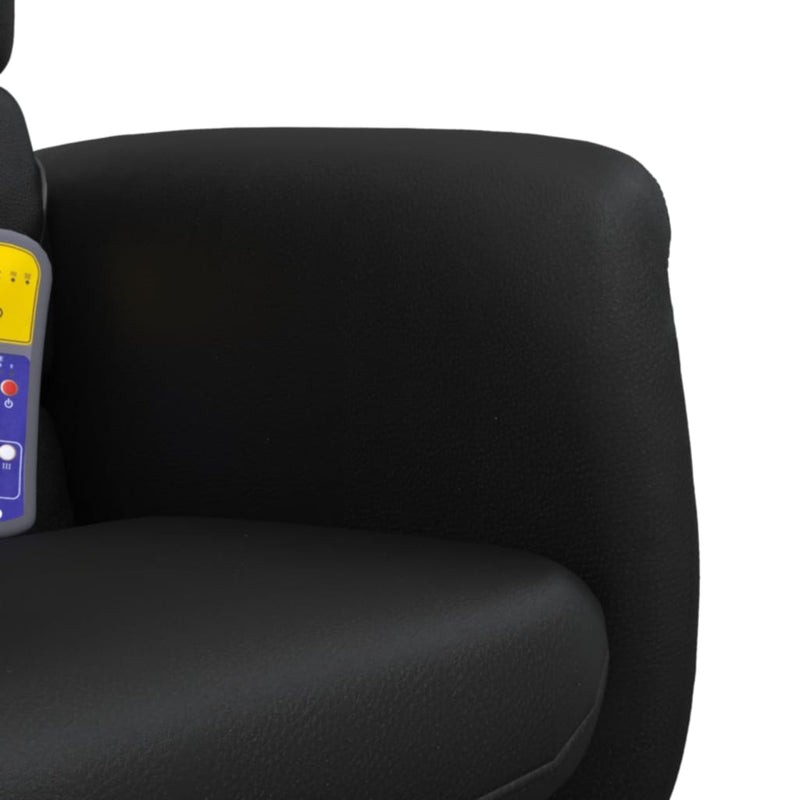 vidaXL Massage Recliner Chair with Footstool Black Faux Leather