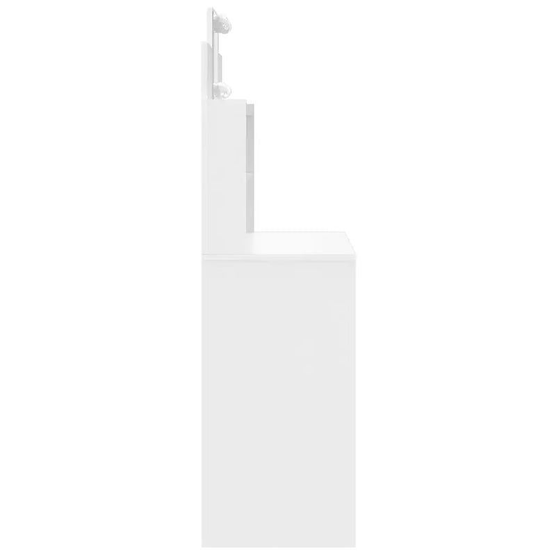 Dressing Table with LED Lights White 96x40x142 cm