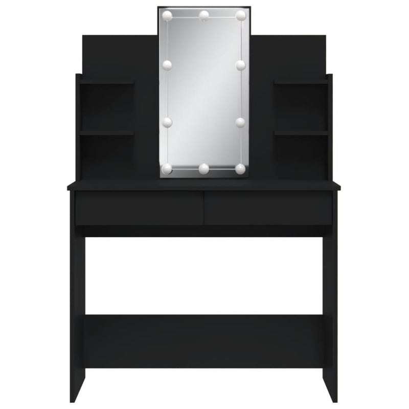 vidaXL Dressing Table with LED Lights Black 96x40x142 cm
